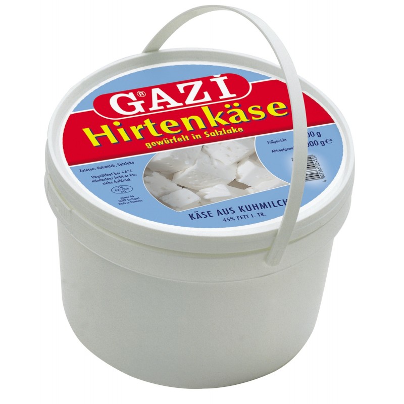 GAZI CUBED CHEESE 45% 2KG BUCKET