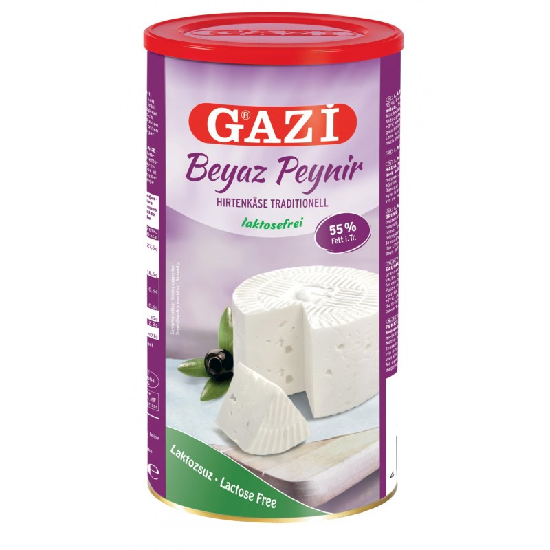 GAZI WITHOUT LACTOSE WHITE CHEESE 55% 6X800